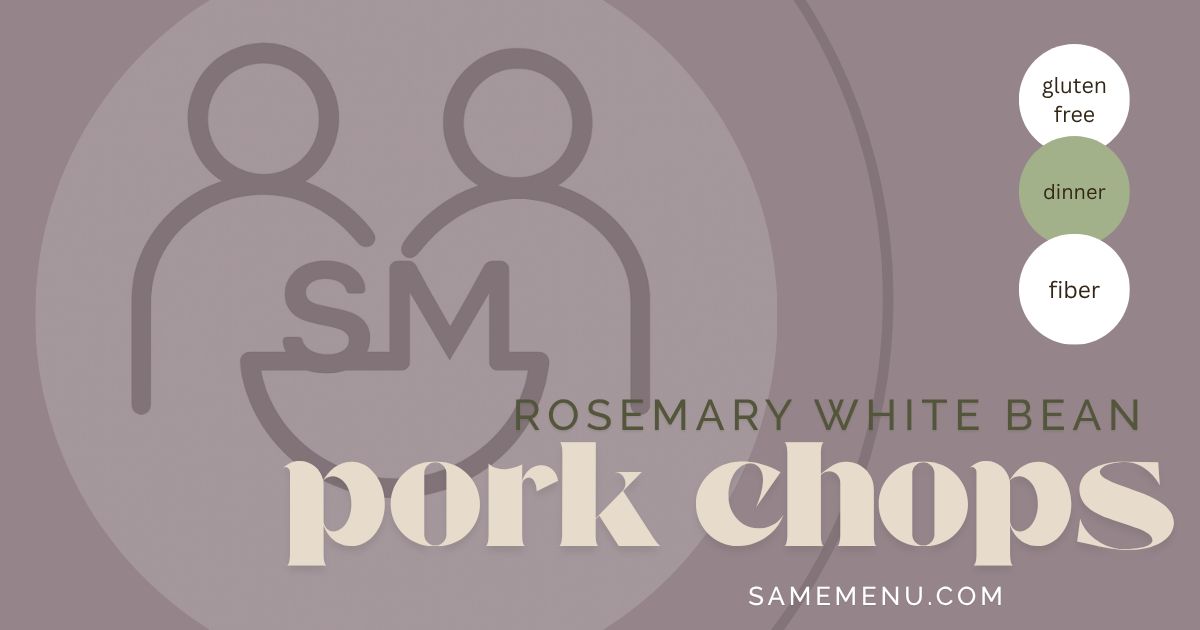 Rosemary White Beans with Pork Chops and Walnut Crumble