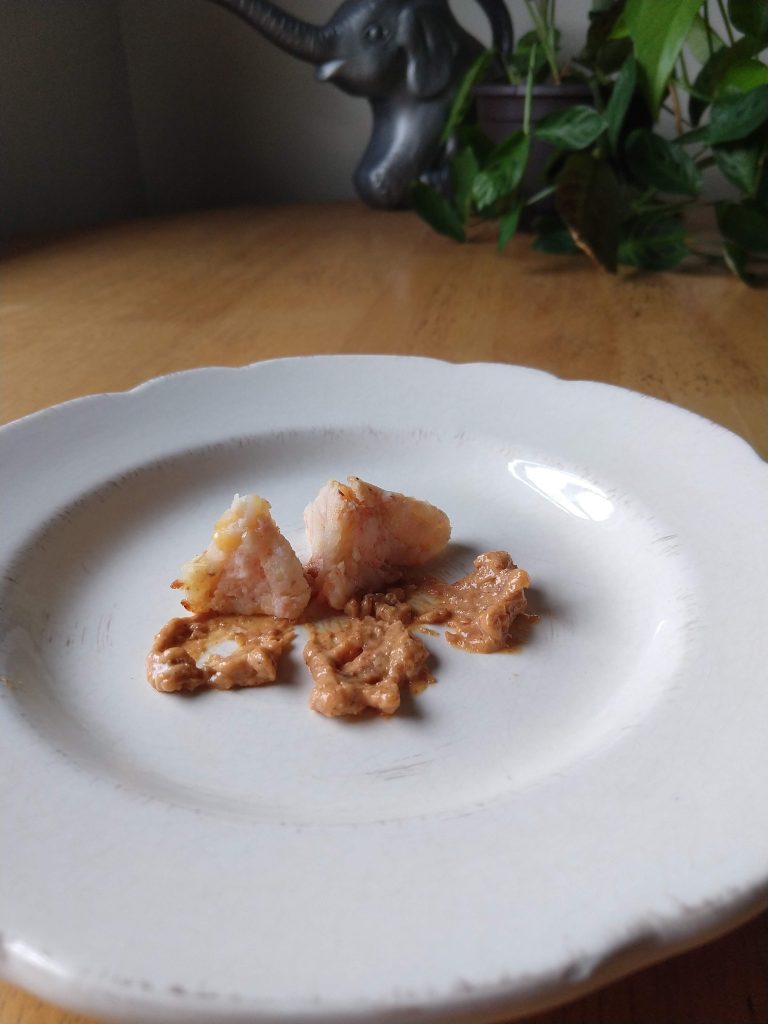 Minced and Moist Crab Tater tots with chipotle aioli- IDDSI Level 5