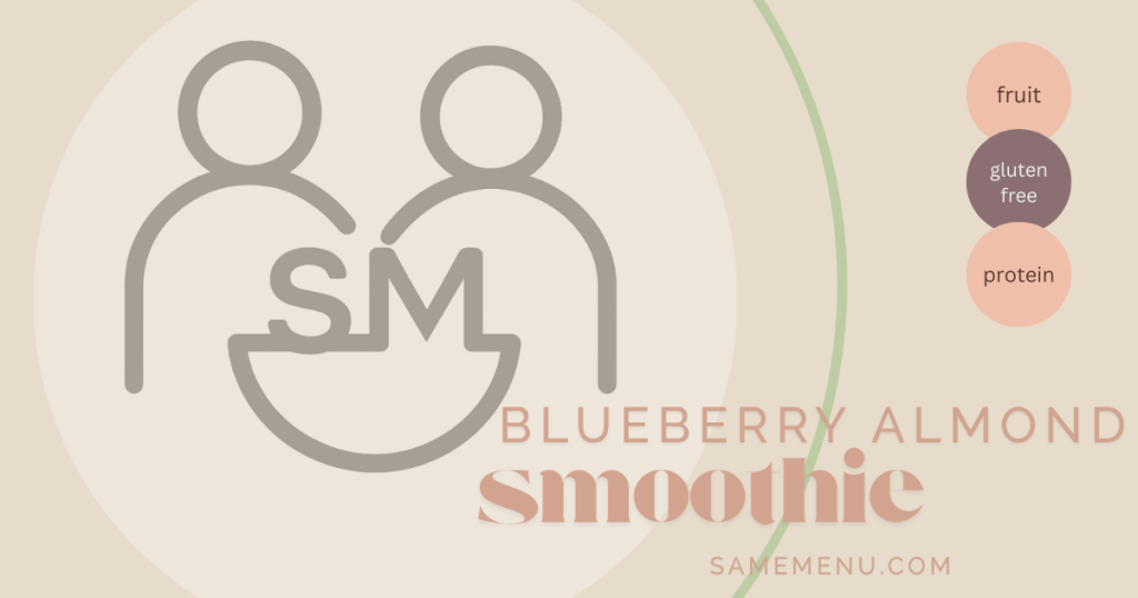 Blueberry Almond Smoothie for IDDSI Level 3 liquidized/ moderately thick diet texture level.