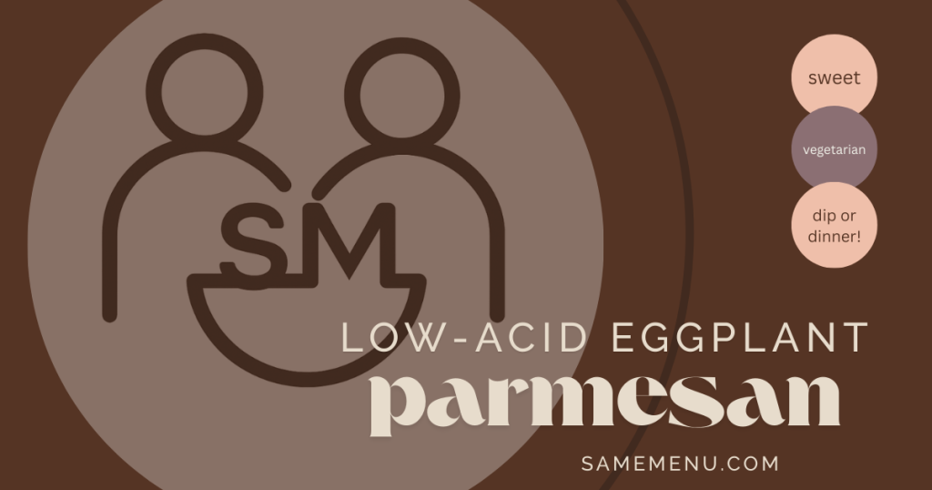 Low acid Eggplant Parmesan prepared for modfied texture with IDDSI Level 5 Minced and Moist diet texture