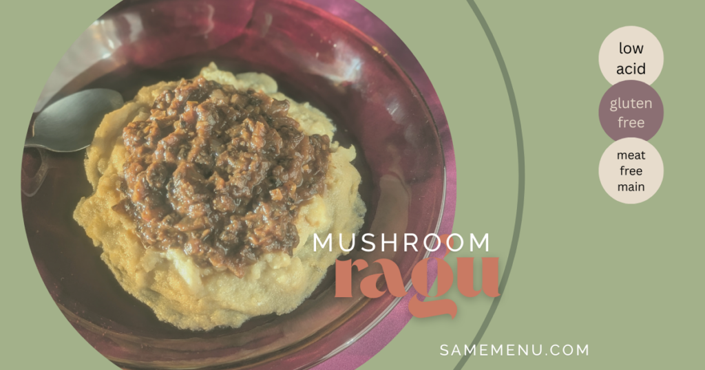 IDDSI level 5 Minced and Moist mushroom ragu for modified texture diet levels