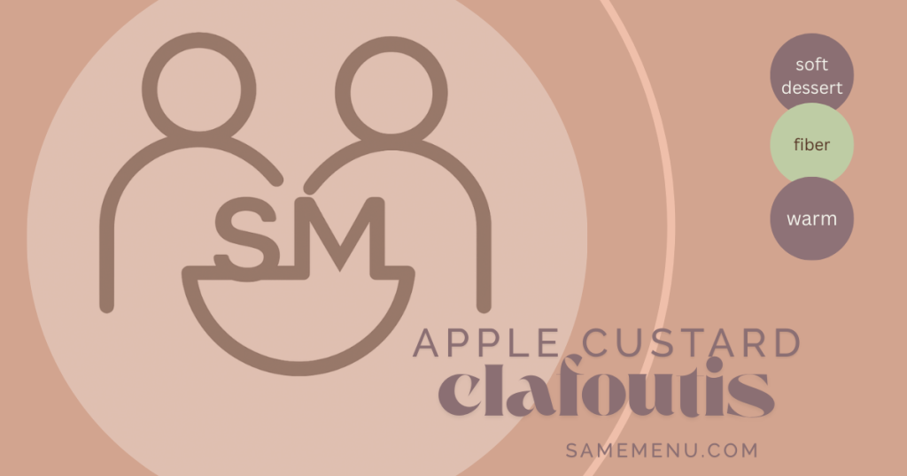 IDDSI Level 5 minced and moist apple custard clafoutis dysphagia recipe