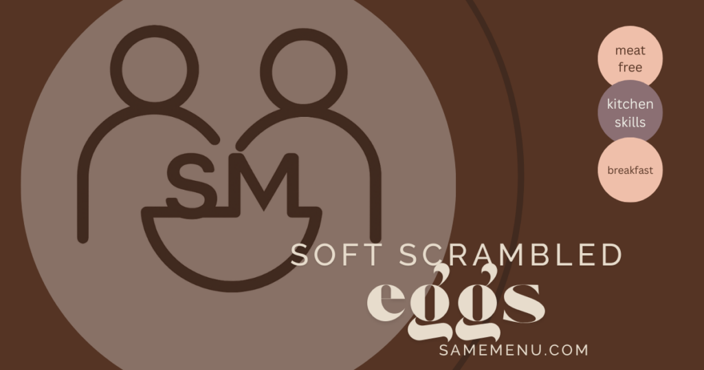 Soft scrambled eggs that are easy to chew (IDDSI level 7).
