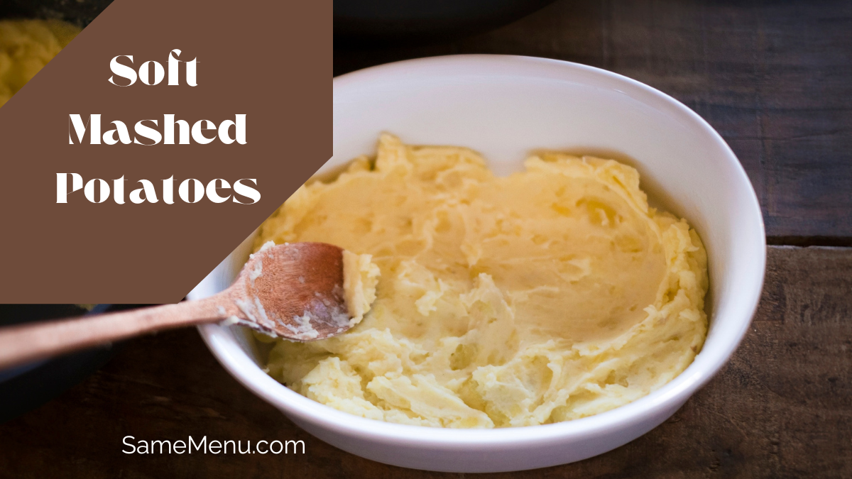 A bowl of smooth, soft mashed potatoes.