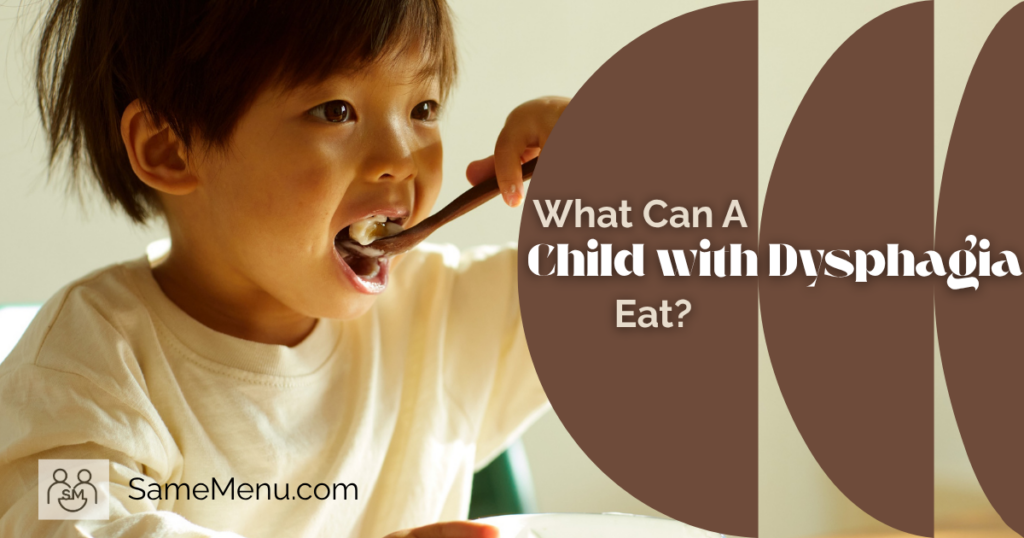 A young child feeds themselves from a bowl. What Can a Child with Dysphagia Eat?